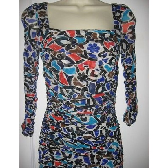 DVF Diane Von Furstenberg Ruched Floral Dress - Picture 5 of 8